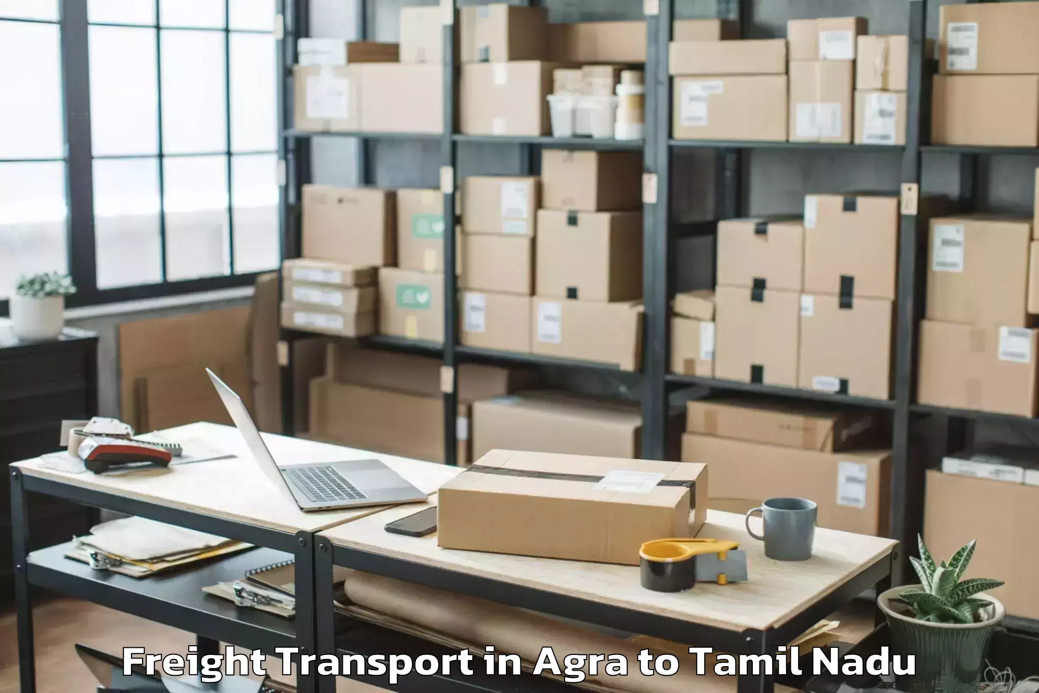 Professional Agra to Chennai Marina Mall Freight Transport